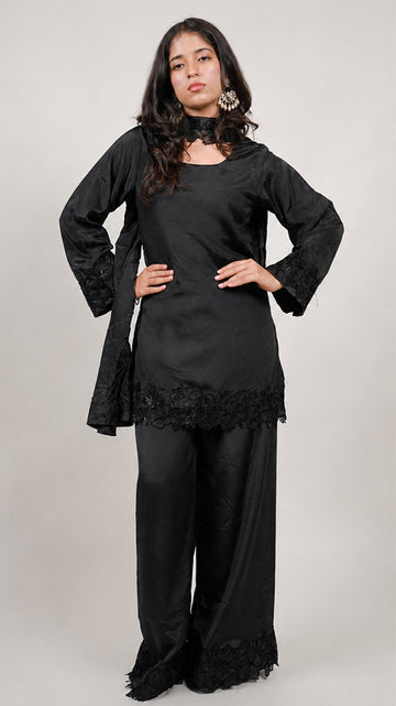 Jamun Black Kurti Set (3 pieces )