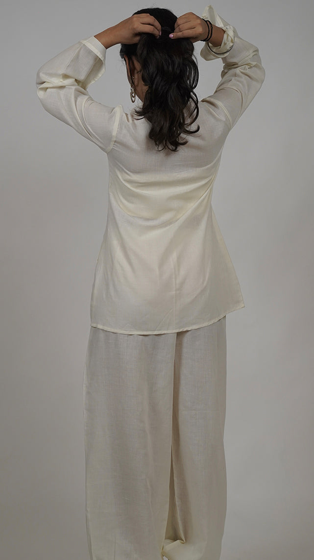 Aafreen White Shirt and Balloon Pants Set (2 pieces)